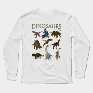 Various types of dinosaurs Long Sleeve T-Shirt